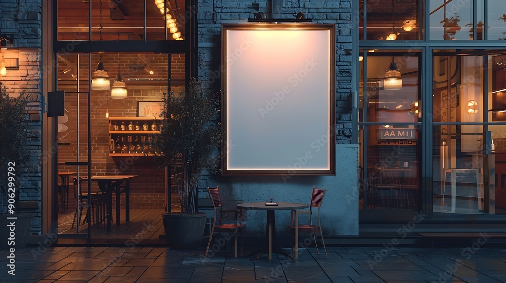 Poster blank store sign design mockup isolated clear shop signage template signboard for logo presentation 