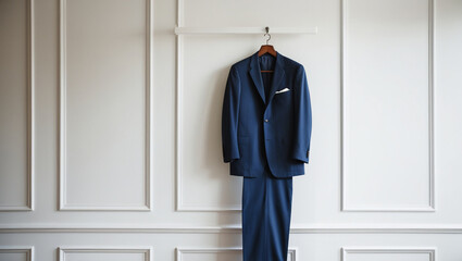 Nostalgic Office Outfit Hanging Against Solid White Wall