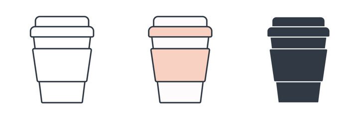 Coffee cup icon symbol vector illustration isolated on white background