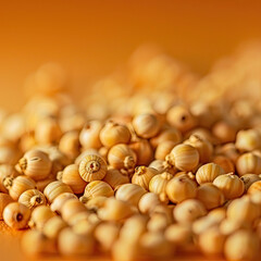Warm Sorghum Seeds on Yellow-Orange Gradient