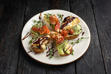 bruschetta with salted salmon and cream cheese