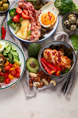 Cooked, healthy keto diet food.
