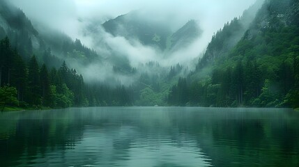 misty morning in the mountains