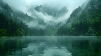misty morning in the mountains