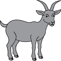 Fototapeta premium Goat vector art illustration with a white background