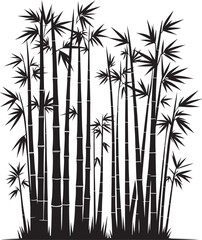 Bamboo plant silhouette vector illustration isolated on a white background