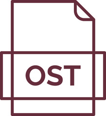 OST File icon thick outline rounded corners