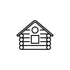 Chalet outlined icon isolated on white background