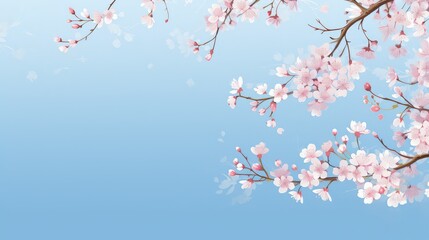 Pink Cherry blossom Illustration. Frame of Sakura Cherry Blossoms Spring flower