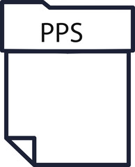 PPS File format minimal icon with thick outline