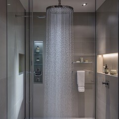 Sleek Bathroom Design: Modern Shower with Glass Enclosure