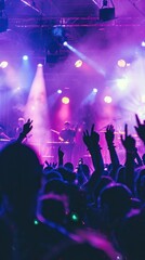 Nighttime concert with dynamic lighting and music.