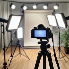 High-Quality Video Interview Equipment: Tripod and Lighting
