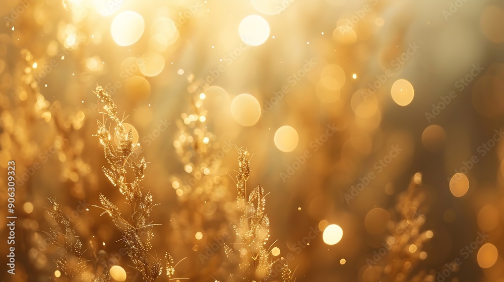 Poster Elegant beige bokeh abstract background Delicate blurred wallpaper texture Template with defocused bokeh lights and copy space for business website design Banner social media advertisi : Generative AI
