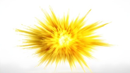 Color yellow, particles explosion, isolated on transparent .
