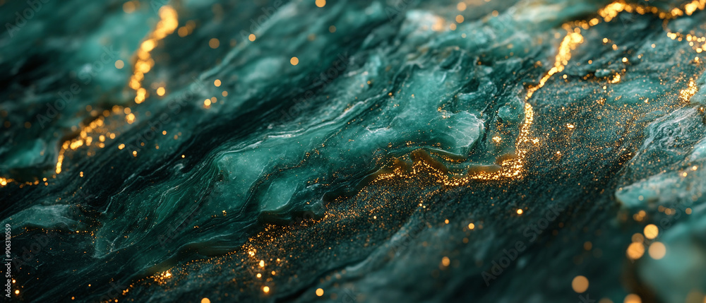Wall mural the beautiful pattern of the natural dark green jade gives a sense of luxury and elegance. it is sui
