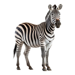 zebra standing isolated on white