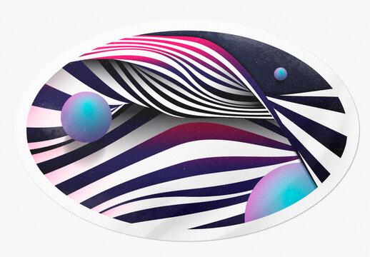 Stationery Oval Sticker Mockup