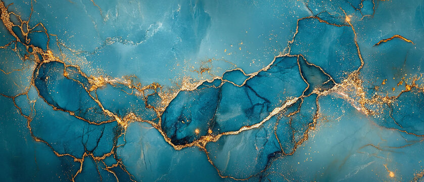 The serenity and luxury of the blue gemstone background conveys serenity, mystery and grace. Ai generate.