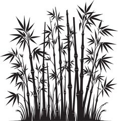 Bamboo plant silhouette vector illustration isolated on a white background