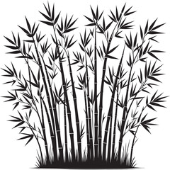 Fototapeta premium Bamboo plant silhouette vector illustration isolated on a white background