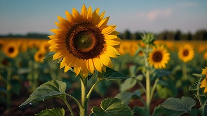 Obraz premium field of sunflowers Generative AI