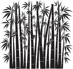 Naklejka premium Bamboo plant silhouette vector illustration isolated on a white background