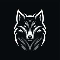 Obraz premium the wolf head mascot logo on a black background