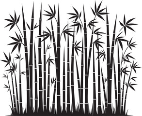 Obraz premium Bamboo plant silhouette vector illustration isolated on a white background