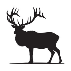 Elk silhouette vector illustration design art