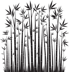 Bamboo plant silhouette vector illustration isolated on a white background