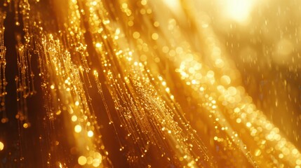 Obraz premium Abstract golden light streams create enchanting and dazzling effects, perfect for festive backgrounds or artistic designs.