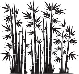 Bamboo plant silhouette vector illustration isolated on a white background