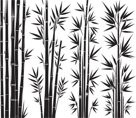 Bamboo plant silhouette vector illustration isolated on a white background