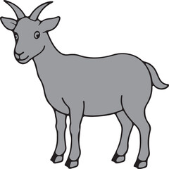 Goat vector art illustration with a white background