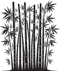 Naklejka premium Bamboo plant silhouette vector illustration isolated on a white background