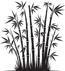 Bamboo plant silhouette vector illustration isolated on a white background