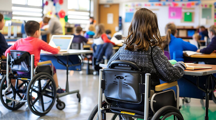 Future where inclusive education is supported by advanced assistive technology ensuring equal opportunities for all