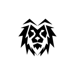 A simple lion logo with a pointed shape