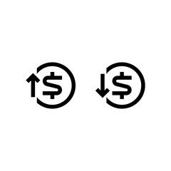 Dollar up and dollar down vectors