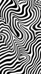 Digital black and white curve zebra pattern geometric abstract graphics poster background