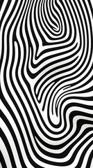 Digital black and white curve zebra pattern geometric abstract graphics poster background