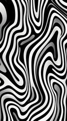 Digital black and white curve zebra pattern geometric abstract graphics poster background