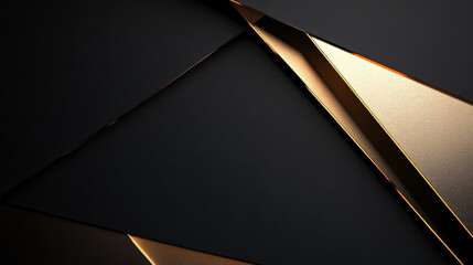 A sleek black background with gold geometric shapes. The minimalist design features sharp, clean lines in shimmering gold, creating a sophisticated and modern look.