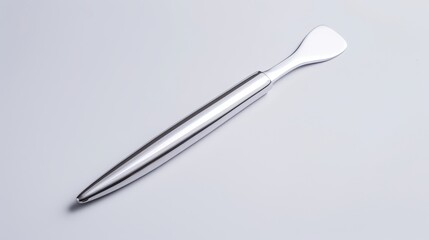 Silver letter opener, polished to a mirror finish, isolated on a clean background, providing plenty of space for text or branding purposes