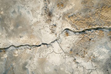 Aerial View of Cracked Earth and Drought-Affected Region Highlighting Climate Change Impact - Suitable for Posters and Environmental Campaigns