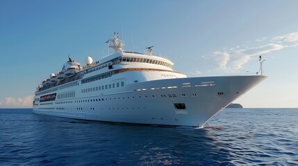 Cruise Ship Cruise Liners beautiful white cruise ship above luxury cruise in the ocean concept exclusive tourism travel on holiday take a vacation time on summer : Generative AI