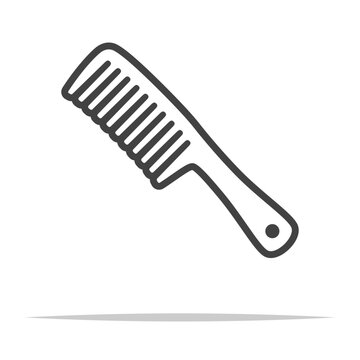 recommend clip art: Wide tooth comb outline icon transparent vector isolated