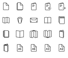 Papers and Brouchures Vector Icons - Premium Outlined Icon Pack