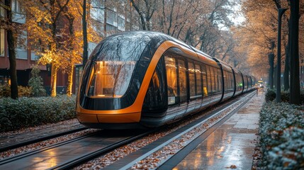 Fototapeta premium future electric public transport system